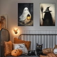 thumbnail image 4 of Halloween Decorations Indoor Wall Decor: 3 pcs Large Scary Witch Ghost Black Cat Canvas Poster, Classic Horror-themed Halloween Wall Art, Goth Dark Moody Paintings for Living Room Bedroom,, 4 of 6