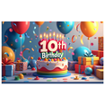 thumbnail image 2 of 10th Birthday Celebration Party Banner Backdrop Colorful Background Decorations for Milestone Events Children Festive Indoor Outdoor Family Occasions, 2 of 5