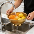 thumbnail image 4 of Stainless Steel Kitchen Colander 3QT - Metal Strainer with Handles for Pasta, Rice, Fruits & Vegetables, Self-Draining Base, Dishwasher Safe, 4 of 5
