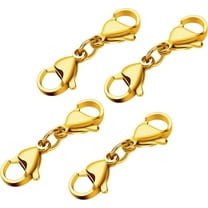 4 Pieces Double Lobster Clasps Gold Mini Bracelet Clasps Replacement Lanyard Snap Hook,Metal Lobster Clasps Extender for DIY Jewelry Making Bracelet Crafts