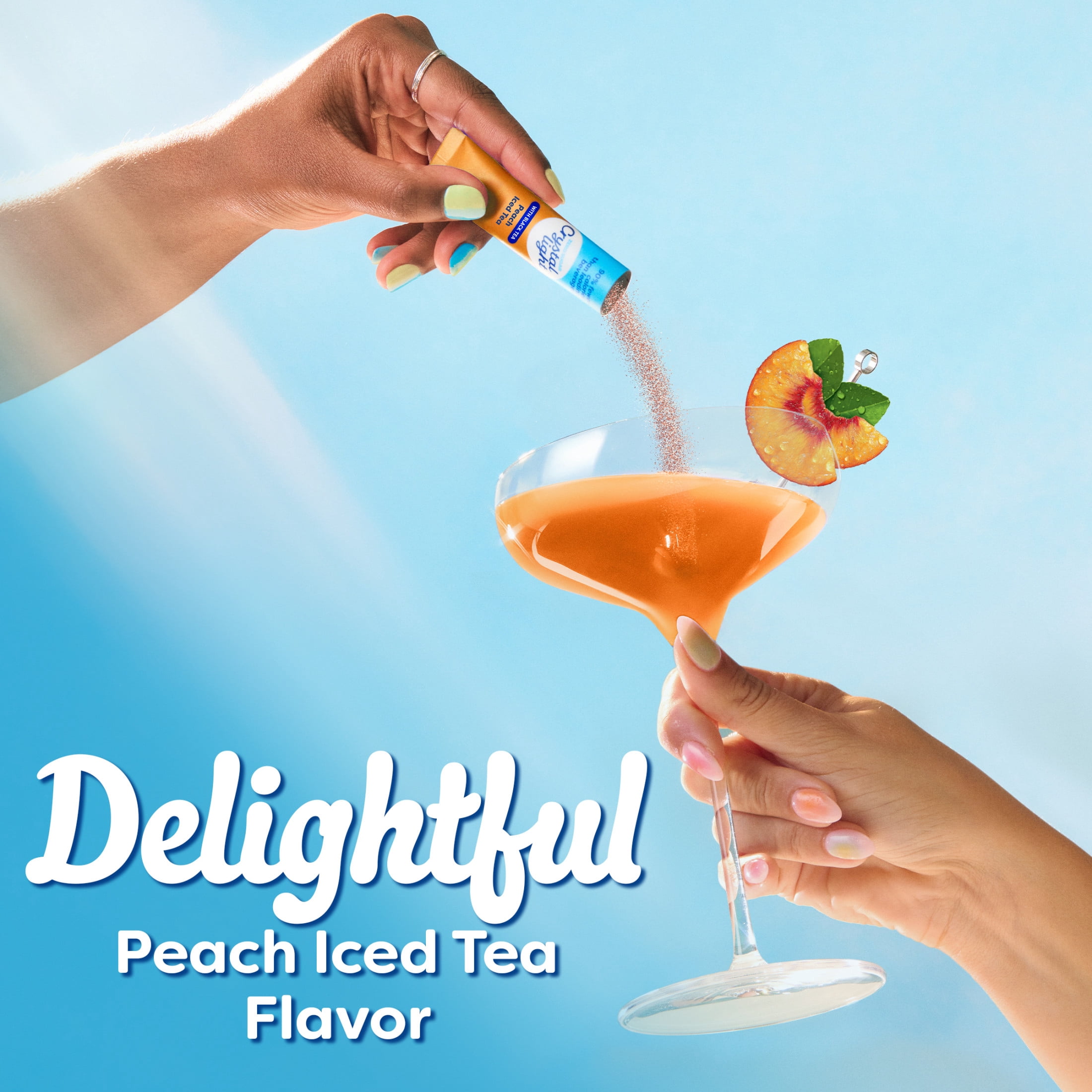 Crystal Light Drink Mix, 10 Packets, for Convenient On-the-Go Flavorful Hydration, Artificially flavored Peach Iced Tea, Zero Sugar, 0.7 oz