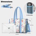 thumbnail image 5 of Teacher Tote Bag,Pioneer Flower Floral Print Pattern Teacher Utility Tote Bag,Large Work Tote Bags for Women with Multiple Pockets,Top Zipper Closure,13.8x10.6x6.7 Inch, 5 of 5