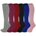 thumbnail image 3 of Girls Socks, 6 Pack Cable Knit Wool Boot Socks (Little Girls & Big Girls), 3 of 8
