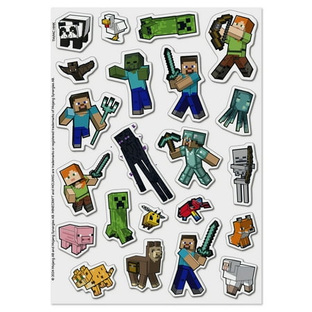 Hallmark Minecraft Stickers (Puffy Mobs and Players), 1 Sheet