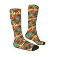 thumbnail image 3 of Picia Women Crew Soft Moisture-wicking Socks Colorful Hawaii Palms Pattern Design Cotton Socks, One Size fit All, 3 of 9