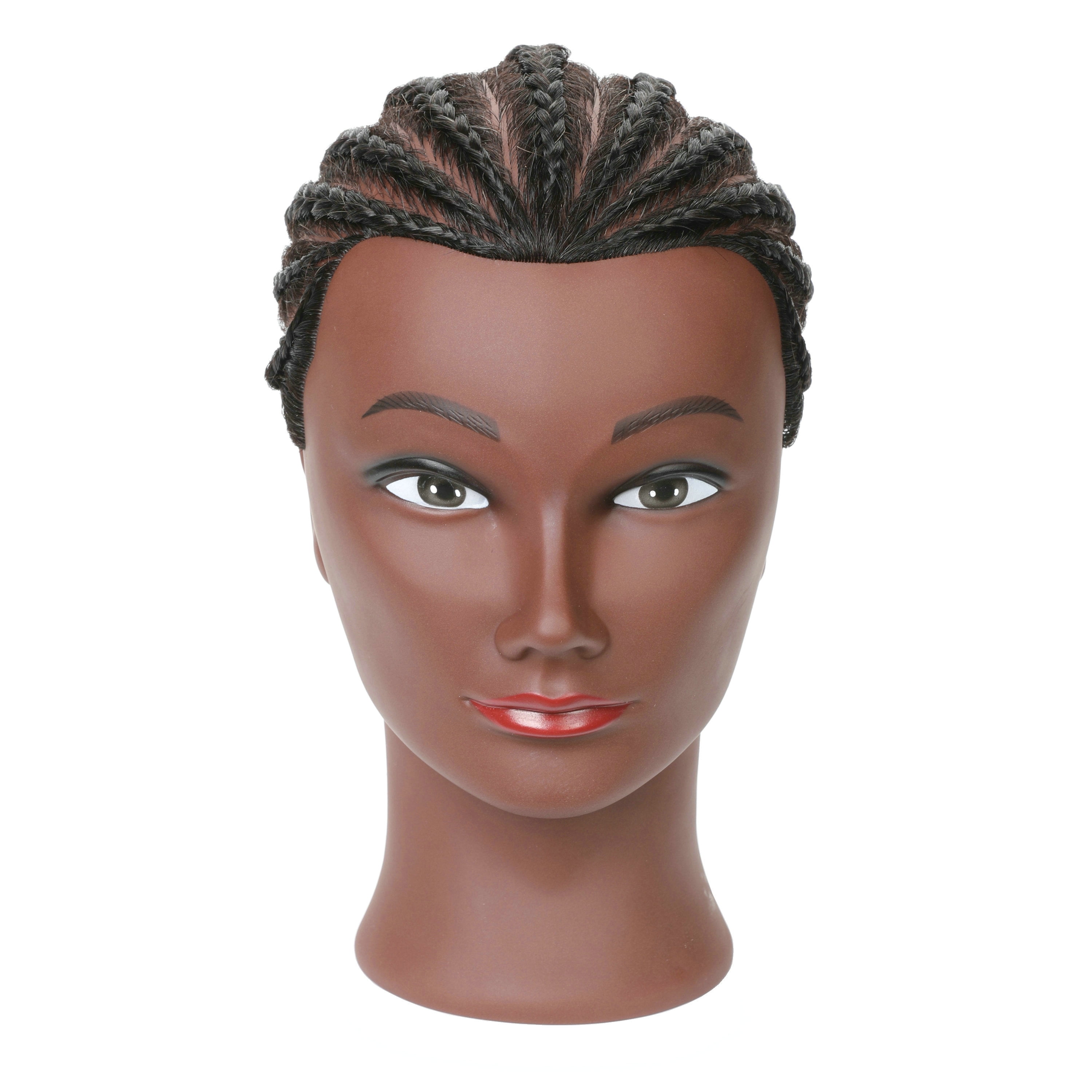 RYHAIR African American Mannequin Head 100% Human Hair for Practice Braiding Styling Cosmetology Barber Training with Stand