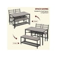 thumbnail image 4 of Eastvita Dining Table Set for 4 with Wine Rack/Storage Benches - Rectangular Kitchen Table Set for Small Spaces/Apartments, 4 of 4