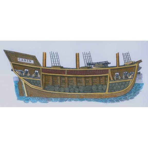 Cross Section Of A Medium Sized Slave Ship History (24 x 18)