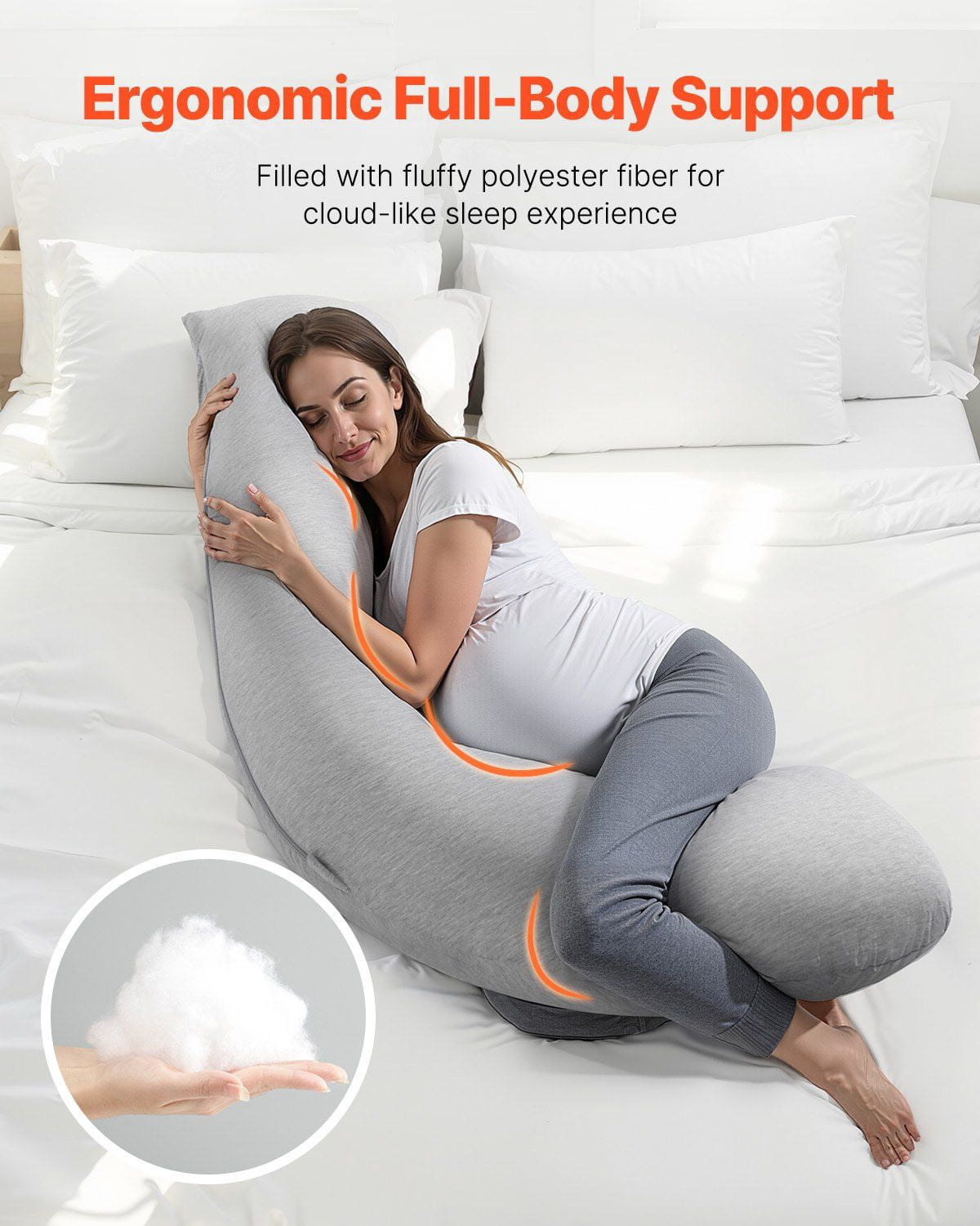 Pregnancy Pillows L-Shaped Maternity Pillow for Pregnant Women Soft & Breathable