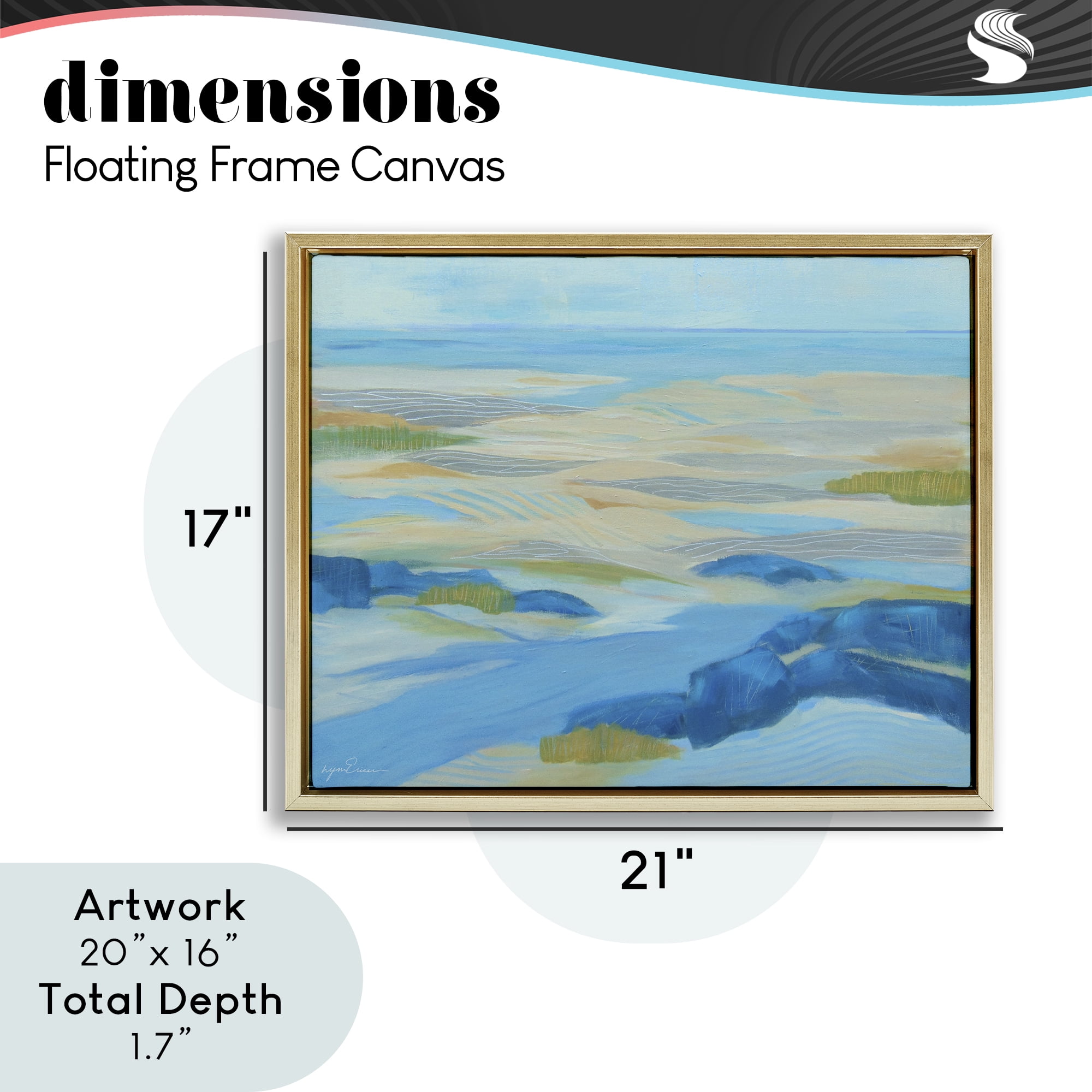 Stupell Industries Coastal Walk Among Dunes Gold Framed Floater Canvas Wall Art, design by Lynn Ericson Fine Art
