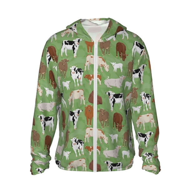 Balery Cows And Calves Sudadera ligera de manga larga con capucha y protección solar UPF 50+ para hombre y mujer, ideal para pesca y running-Small