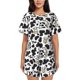 thumbnail image 1 of Balery Cow Conjunto de Pijama para Mujer con Estampado, Dos Piezas de Manga Corta y Shorts, Ropa de Dormir Suave con Cuello Redondo y Bolsillos-Large, 1 of 6
