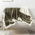 thumbnail image 4 of Double-Layer Sherpa Flannel Blanket - Solid Stripe Quilted AC Nap Throw, Thicken & Machine Washable - 50x60/60x80/80x90, 4 of 8