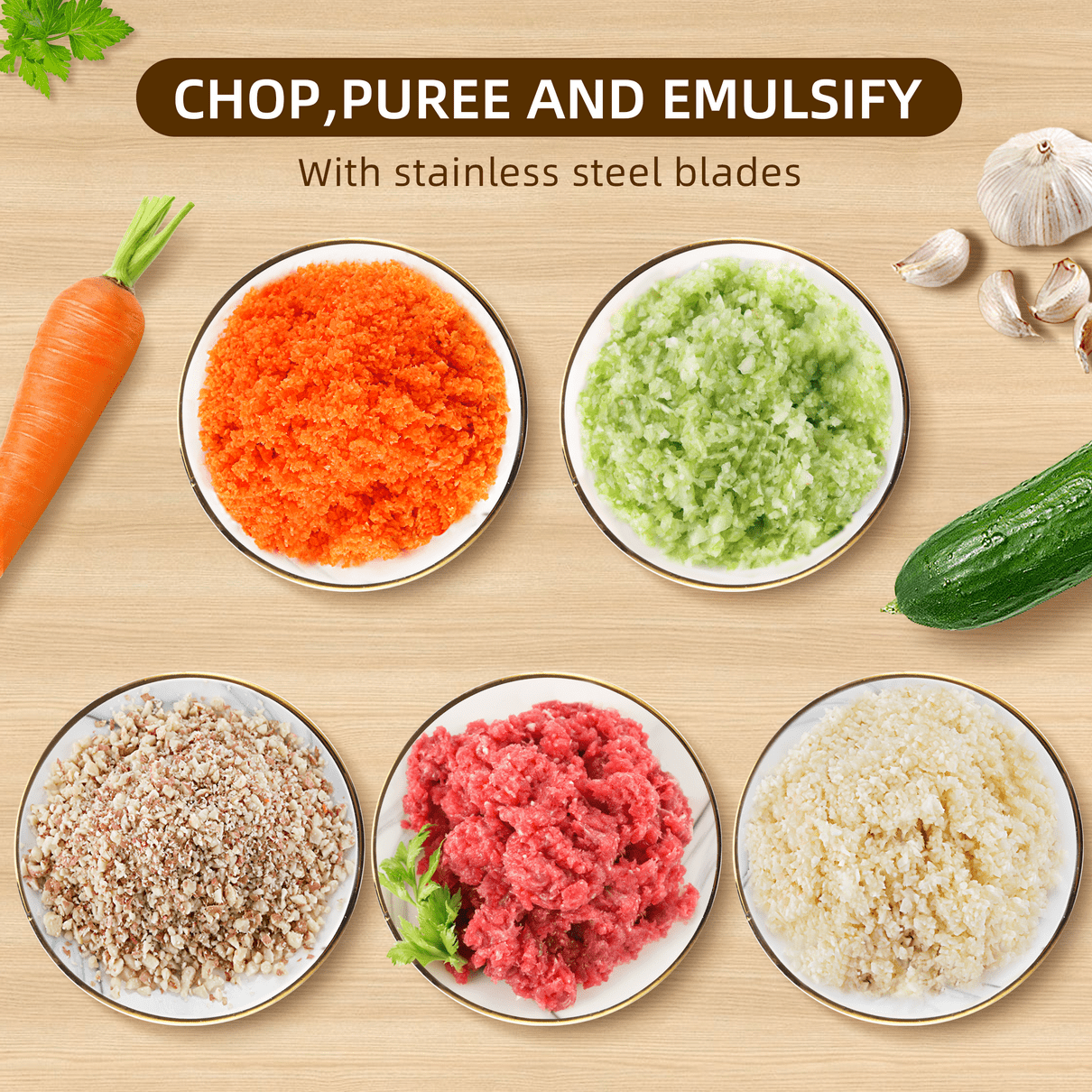 Mainstays 3 Cup Chopper, Black, Plastique, Mainstays 3 Cup Chopper - Black