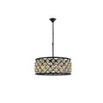 thumbnail image 3 of 1214 Madison Collection Pendant Lamp D:25in H:10.5in Lt:6 Mocha Brown Finish Royal Cut Golden Teak (Smoky), 3 of 3