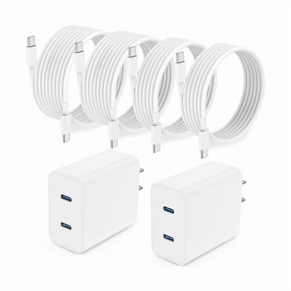Eryueer 𝟐𝐏𝐚𝐜𝐤 𝟰𝟱𝗪 Dual Port iPhone 17 16 15 Charger and 6ft/10ft Type C to C Cable Cord Long,USB C Fast Charging Block Compatible with iPhone 17 Pro Max/17 Air/16 Pro/15 Plus/iPad/mini,Wall Plug Cube