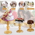 thumbnail image 4 of 3PCS Gold Cake Stand Decorative Iron Reusable Detachable Stable Cupcake Holder for Party, 4 of 10