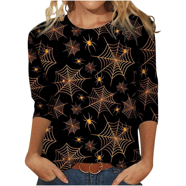 Birdeem T-shirt Blouse à Manches Longues à Col Rond Imprimé Décontracté d'Été pour Femmes