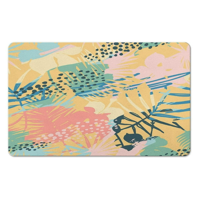 Lahome's Soft Washable Indoor Rug with Boho Botanical Print – Perfect Addition to Your Kitchen, Bathroom, Kids Room!