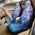 thumbnail image 3 of Xixirimido Breathable Car Seat Cover Set of 5 PU Leather Front Seats with Seat Belt & Console Covers Universal Fit Automotive Accessories, White Wolf Moon Galaxy, 3 of 8