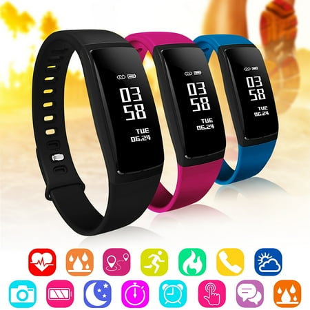 Smart Sport Bracelet bluetooth Waterproof Fitness Tracke Heart Heart Rate Monitors Rate Monitor for IOS Android Christmas Gift birthday