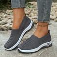 thumbnail image 3 of Walking Shoes Women Antislip Slip on Mesh Loafers Casual Lightweight Nursing Shoes Comfortable Arch Support Breathable Sneakers Gray Size 6, 3 of 6