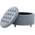 thumbnail image 5 of Wovenbyrd Classic Button Tufted Storage Ottoman Footstool with Lift Off Lid, Boucle Performance Fabric, 5 of 17