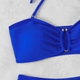 thumbnail image 5 of Bathing Suit for Women Halter Ring Linked Tie Side Bikini Sets Two Piece Swimsuit (Royal Blue,M), 5 of 6