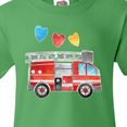 thumbnail image 4 of Inktastic Valentine's Day Fire Truck with Hearts Youth T-Shirt, 4 of 5