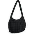 thumbnail image 3 of Lohol Quilted Puffer Tote Bag for Women - Large Crossbody Bag, Lightweight Nylon Puffy Carryall Hobo Puff Shoulder Bag-Black, 3 of 10