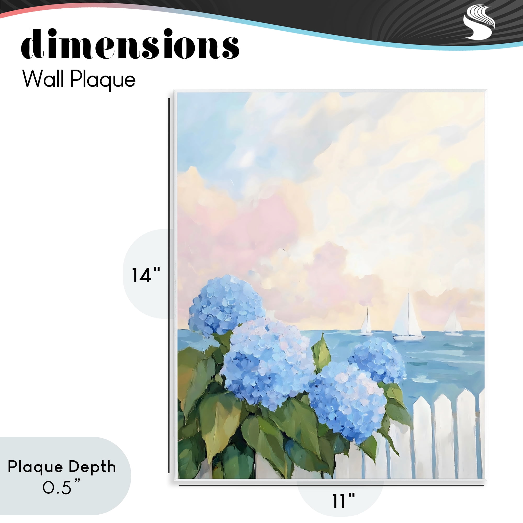 Stupell Industries Hydrangeas By The Sea Wall Plaque Art, design by Creative Studio
