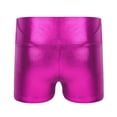 thumbnail image 2 of JanJean Girls Metallic Shiny Sports Shorts Ballet Dance Workout Gymnastic Hot Shorts Bottoms Activewear Rose 14, 2 of 6