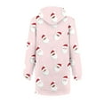 thumbnail image 4 of Liacowi Women's Christmas Long Hooded Sweatshirt Long Sleeve Cartoon Print Hoodie Dress with Pockets, 4 of 5