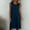 Navy, variant on QUNYINEY Cotton Linen Summer Sundresses for Women Sleeveless Midi Blue Casual Tank Dress with Pockets Crew Neck Loose Fit Dresses
