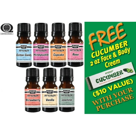 Rose Perfume Oil (Top Fragrance Oil Gift Set - Best 7 Scented Perfume Oil - Cotton Candy, Frosted Cupcake, Honeysuckle, Jasmine, Rose Strawberry & Vanilla - 10 mL by)