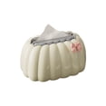 thumbnail image 2 of JASKFLY Pumpkin Spring Tissue Box Elegant Cream Style Soft Tissue Storage Box for Home Office and Living Room, 2 of 6