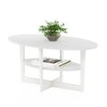 thumbnail image 6 of Furinno JAYA Oval Coffee Table, White, 6 of 7