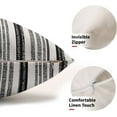 thumbnail image 3 of Black Grey Gray Striped Lumbar Pillow Covers 12x20 Set of 2 Modern Stripes Textured Print Rectangle Decorative Throw Pillow Cases Outdoor Boho Farmhouse Decoration for Sofa Couch Bed, 3 of 6