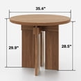 thumbnail image 2 of Rophefx 35.4" Wood Round Dining Table for 4,Modern Kitchen Table with Thick Tabletop,Sturdy Table Legs,Farmhouse Circle Dining Tables for Kitchen,Coffee,Dining Room,Living Room,Walnut, 2 of 9