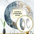 thumbnail image 3 of Designart "Minimalist Interpretation Of Granite Leaves" Leaves Rund Mirror For Wall Decor - Large Grey Round Printed Mirror - Traditional Round Office Mirror - 29" x 29", 3 of 6