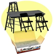 Figures Toy Company ULTIMATE Ladder Table and Chairs Black Playset for WWE and AEW Action Figures