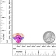 thumbnail image 3 of Gem Stone King 11.50 Ct Pink Created Sapphire Blue Tanzanite 18K Rose Gold Plated Silver Ring (Size 9), 3 of 5