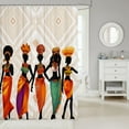 thumbnail image 2 of African Woman Themed Bath Curtain African Pattern Shower Curtain for Bathtub Ethnic Afro Decor Bathroom Shower Curtain Set Waterproof Traditional Exotic Style Decor Kids Bathroom Accessories 72"x72", 2 of 6