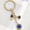 Golden 2, variant on 1pc Hamsa Hand & Evil Eye Charm Keychain - Turkish Hamsa Hand Design with Blue Gemstone Accents, Durable Zinc Alloy Keyring for Women & Men, Fashion Accessory for Handbags, Keys, Bags, Keychain Charm