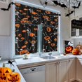 thumbnail image 2 of Halloween Skeletons Skull Kitchen Curtains Pumpkin Funny Spooky Horror Scary Window Curtains Valance and Tier Set 36 Inch Rod Pocket Short Tier Curtain for Room, Cafe Kitchen Decor, 2 of 6
