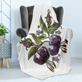 thumbnail image 4 of Floral Soft Flannel Fleece Throw Blanket, Pattern of Classical Tiger Lillies on Plain Background, Cozy Plush for Indoor and Outdoor Use, 70" x 90", Pale Fuchsia Plum, by Ambesonne, 4 of 5