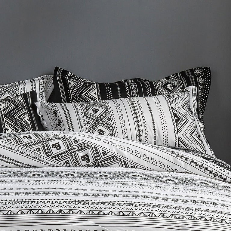 Stripe Duvet Cover Set King Size White Abstract Geometric Pattern Printed  Aztec Style Bedding Sets Reversible Luxury Microfiber Comforter Quilt  Covers 