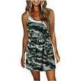 thumbnail image 1 of PVCS Femmes Casual V-Cou Bande Sans Manches Impression Veste en Vrac Sling Robe, 1 of 4