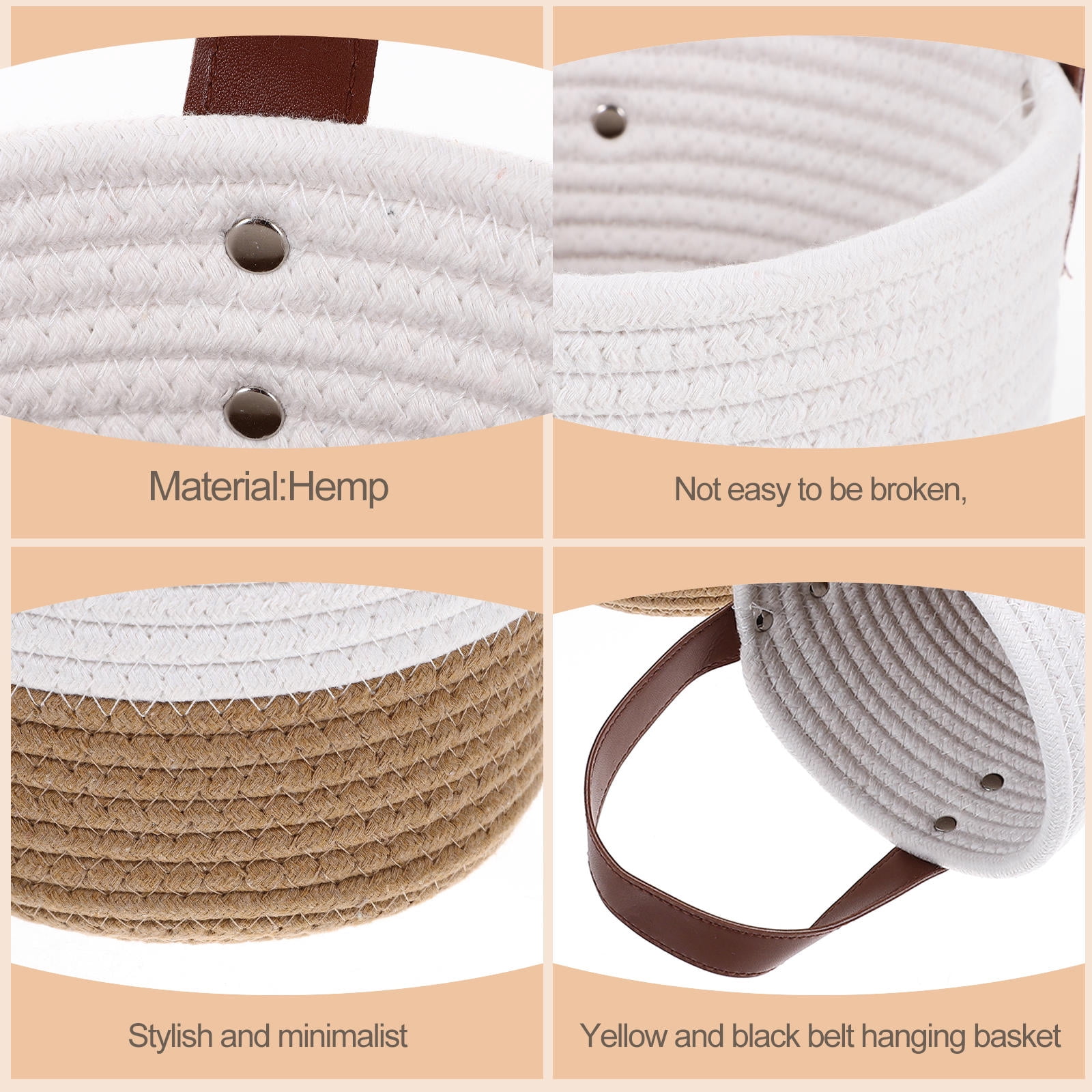 MLINS 4 pcs  Wall Hanging Woven Planter Decorative Woven Flower Basket Woven Hanging Plant Pot