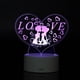 thumbnail image 5 of Lámpara de noche romántica visual con ilusión 3D USB de 4,5 V Luz de mesa de escritorio táctil de 7 colores (base blanca), 5 of 8